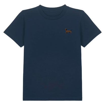Kids Dackel T-Shirt aus Bio-Baumwolle in Dunkelblau von Heytoki