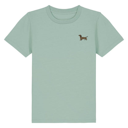 Kids Dackel T-Shirt aus Bio-Baumwolle in Aloe-Grün von Heytoki