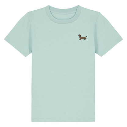 Kids Dackel T-Shirt aus Bio-Baumwolle in Karibikblau von Heytoki