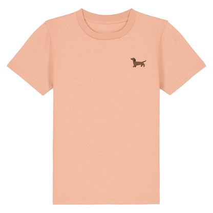 Kids Dackel T-Shirt aus Bio-Baumwolle in Pfirsich von Heytoki