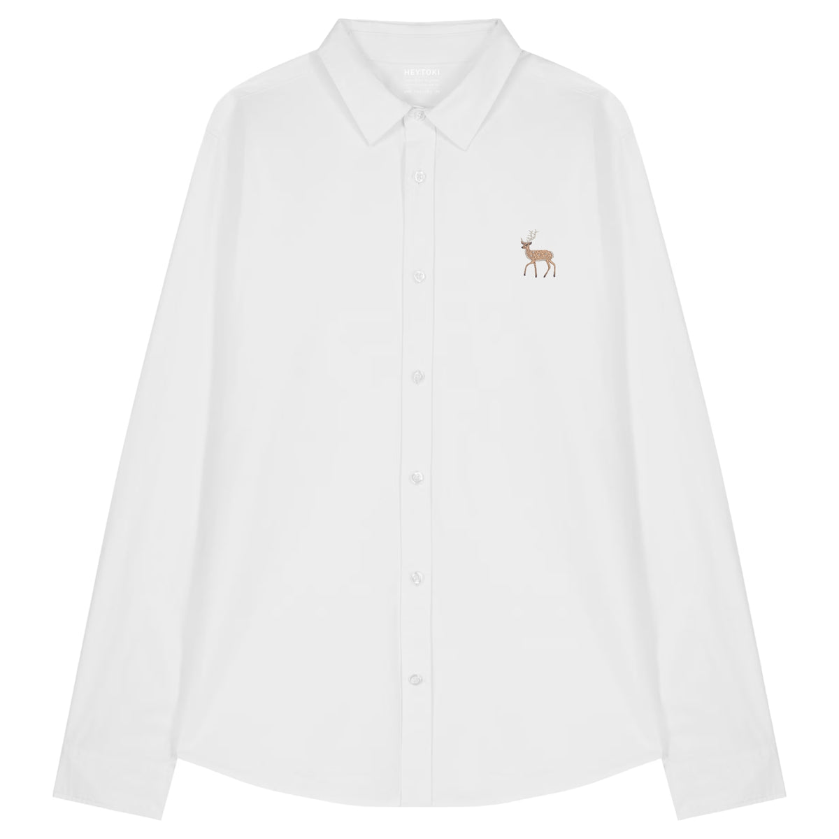Leichtes Hirsch Damen Baumwoll-Hemd in White mit gesticktem Eckhard, Vorderansicht