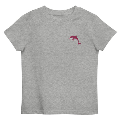 Delfin T-Shirt für Kids aus Bio-Baumwolle in Hellgrau Meliert von Heytoki