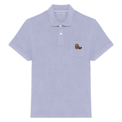 Otter Frottee Polo-Shirt für Herren in Lavender aus Bio-Baumwolle mit hochwertiger Otter Stickerei