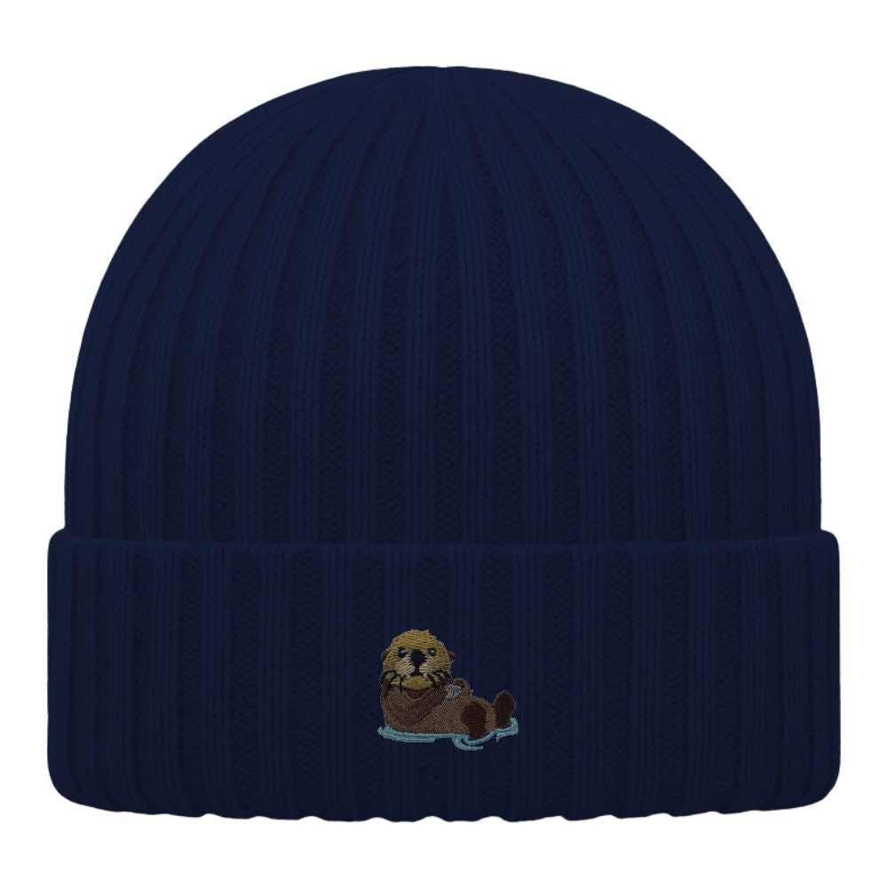Kids Otter Beanie aus Bio-Baumwolle in Dunkelblau von Heytoki
