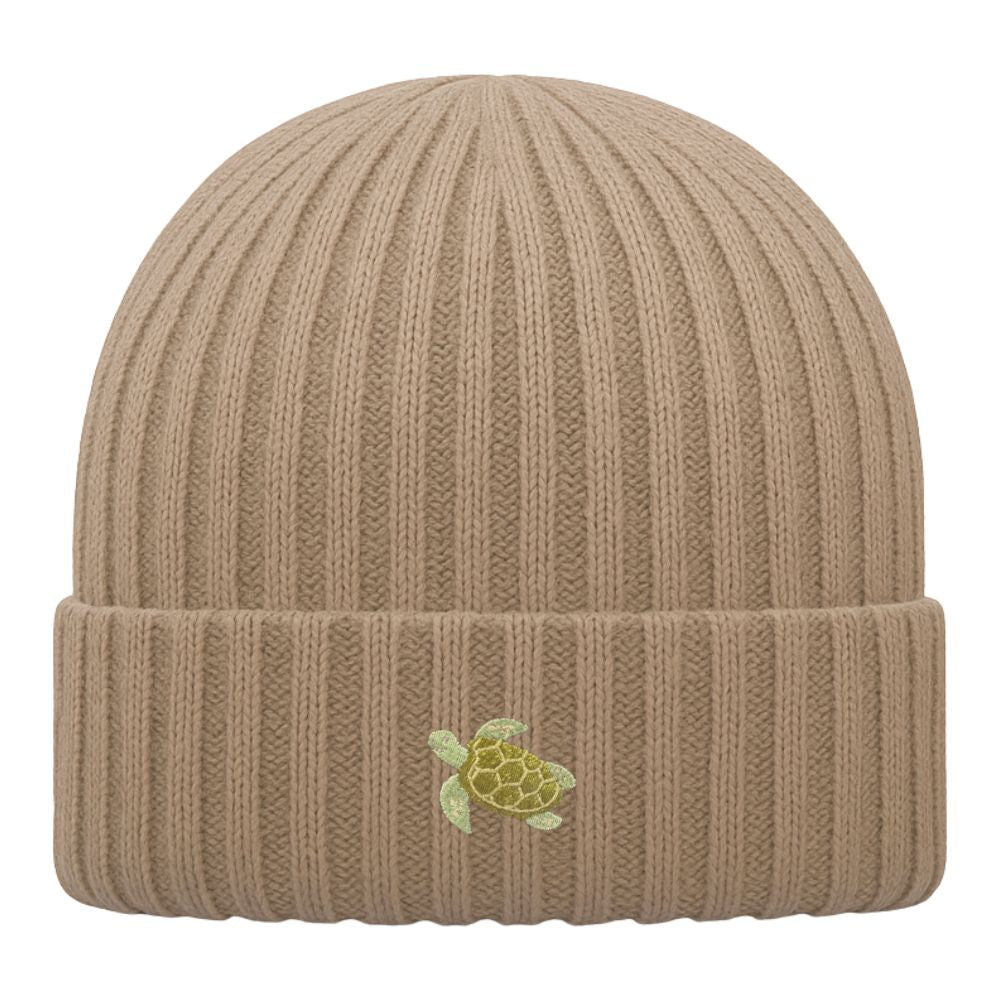Kinder Mütze Bio-Baumwolle mit Schildkröten Stick Biskuit