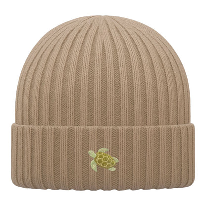 Kids Schildkröte Beanie aus Bio-Baumwolle in Biskuit von Heytoki