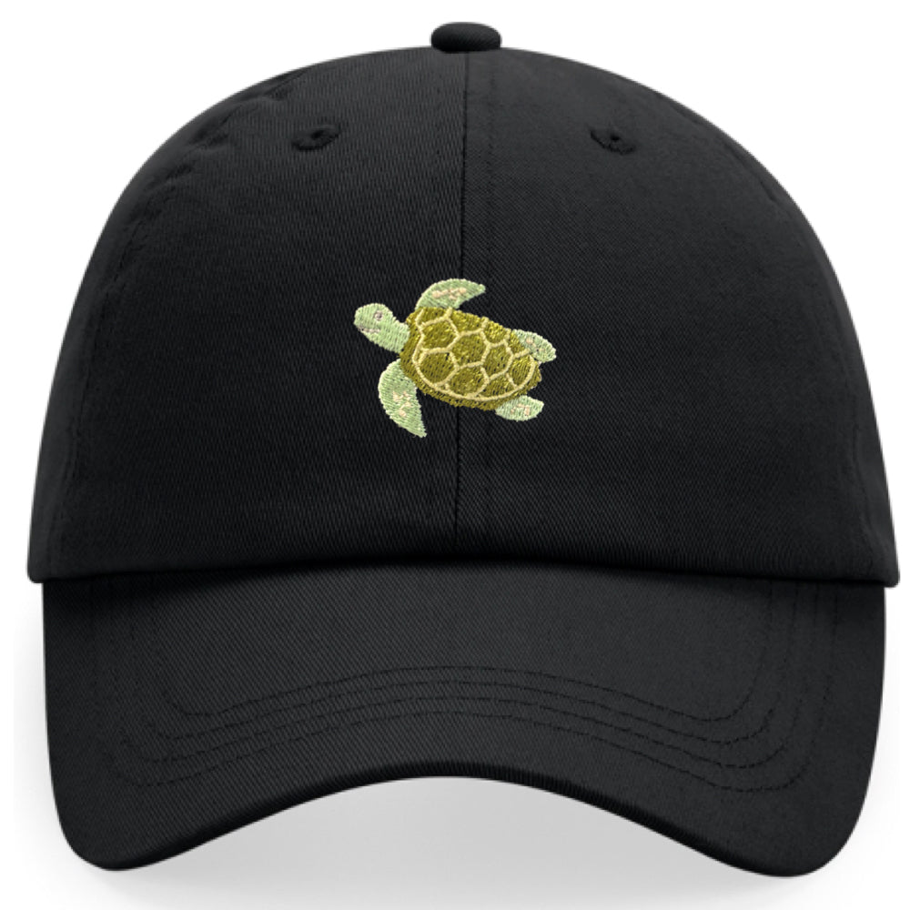Schildkröte Cap aus Bio-Baumwolle in Schwarz von Heytoki