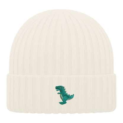 Kids T-Rex Beanie aus Bio-Baumwolle in Beige von Heytoki