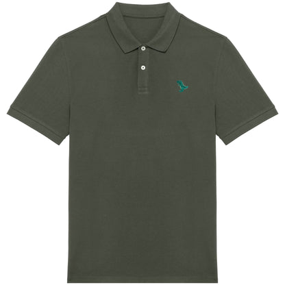 Pferde Polo-Shirt aus Bio-Baumwolle Herren in Olivgrün von Heytoki