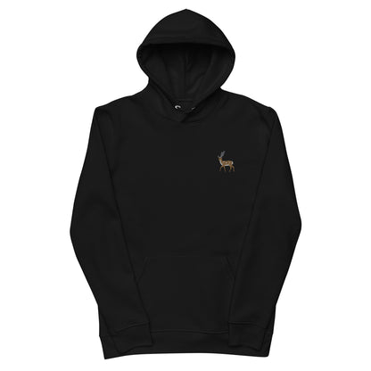 Hirsch Hoodie aus Bio-Baumwolle in Schwarz von Heytoki