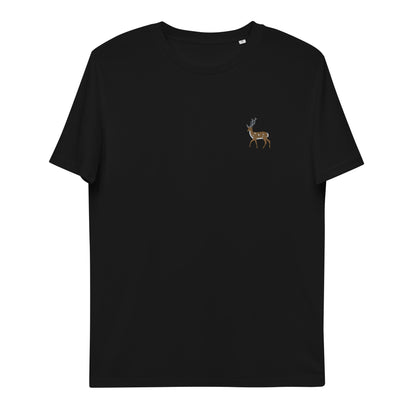 Hirsch T-Shirt aus Bio Baumwolle in Schwarz von Heytoki