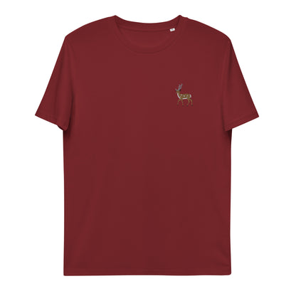 Hirsch T-Shirt aus Bio Baumwolle in Dunkelrot von Heytoki
