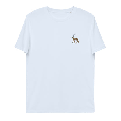 Hirsch T-Shirt aus Bio Baumwolle in Taubenblau von Heytoki