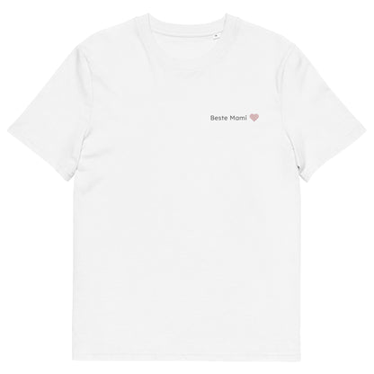 Beste Mami T-Shirt aus Bio-Baumwolle in Weiß von Heytoki