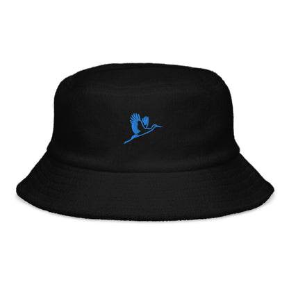 Storch Frottee Bucket Hat in Schwarz von Heytoki