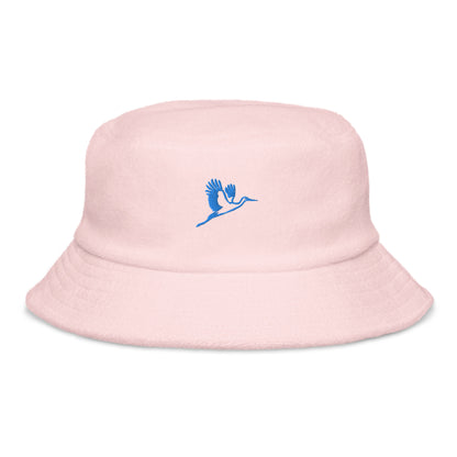 Storch Frottee Bucket Hat in Pink von Heytoki